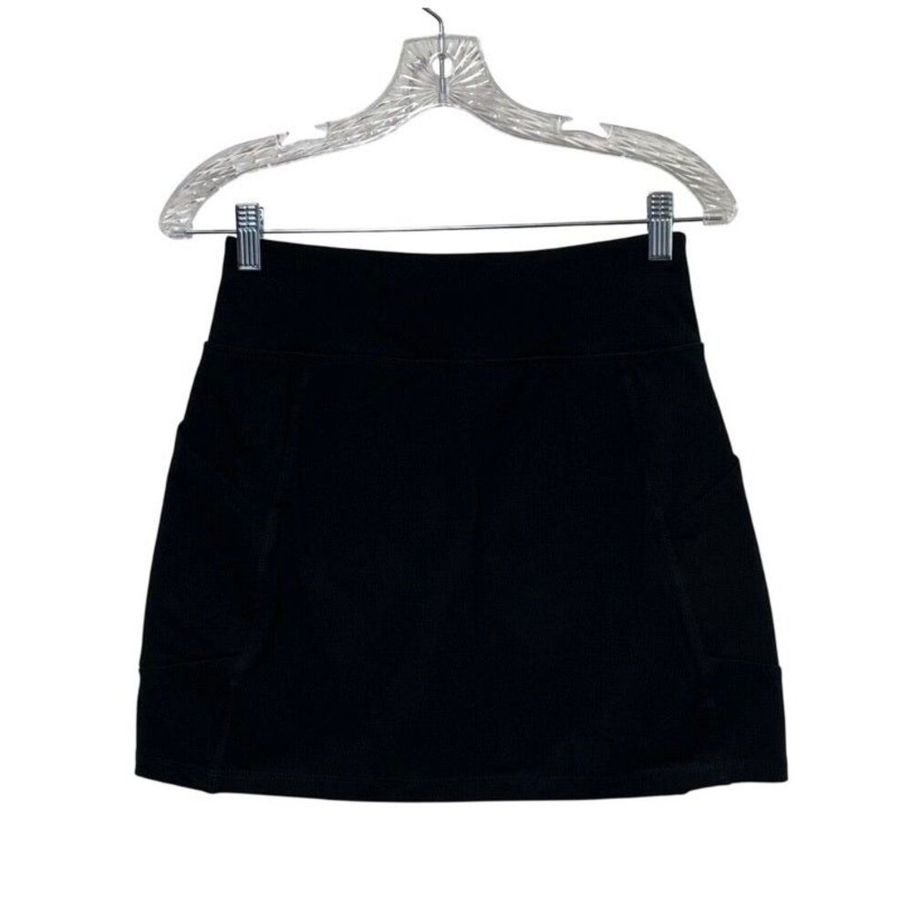MTA Sport Skort Womens Small S Black Pull On Pockets Stretch Golf Tennis Skirt